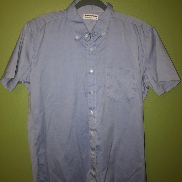 3 American Apparel SS button up dress shirts NWOT - Picture 4 of 5